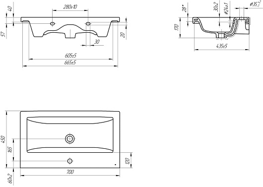 Runo Раковина мебельная Cersanit Como 70 – фотография-4