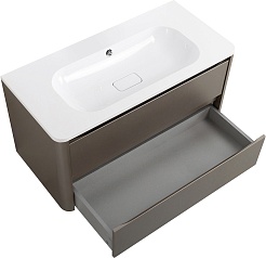 Cezares Тумба с раковиной без отверстия под смеситель Relax 100 подвесная сатин – фотография-5