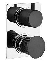 Paini Смеситель для ванны и душа Domus 18CR691PZ встраиваемый, хром/брашированный чёрный