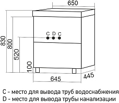 Mixline Тумба под раковину Вектор 65 белая – фотография-5