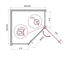 BelBagno Душевой уголок Uno 90/90 UNO-195-P-1-90-CH-CR стекло рифленое – фотография-3