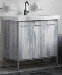 Corozo Тумба под раковину Айрон 90, серый/арт – фотография-1