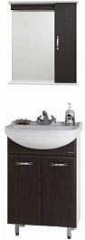 Водолей Мебель для ванной Классик 60 R венге, зеркало-шкаф с подсветкой – фотография-1