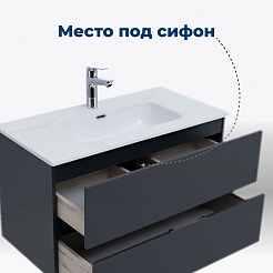 Aquanet Мебель для ванной Алвита New 80 Flat подвесная антрацит матовый – фотография-13