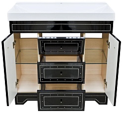 Misty Тумба с раковиной Bella 75 черная с кристаллами – фотография-10