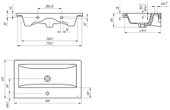 Бриклаер Тумба с раковиной Кристалл 80 белая – фотография-8