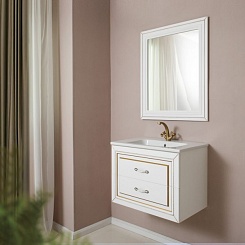 Атолл Мебель для ванной Валери 80 белая/золото – фотография-2