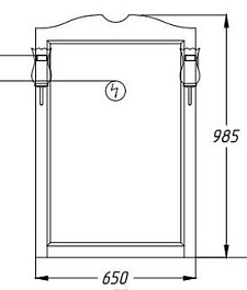 Opadiris Зеркало для ванной Кама 65 слоновая кость – фотография-2