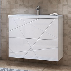 Vigo Мебель для ванной Geometry 2-700 белая – фотография-4