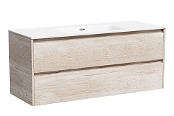 Sancos Тумба с раковиной Libra 120-1 дуб галифакс натуральный раковина Element 121 CN7006 – фотография-1