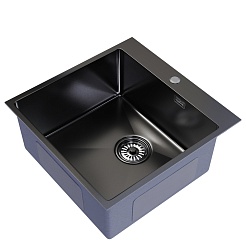 Mixline Мойка настольный монтаж 50/50 (2,0) выпуск 3 1/2 черный графит – фотография-1