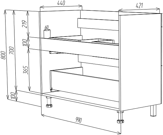 Водолей Тумба с раковиной Адель 100 горный камень – фотография-10