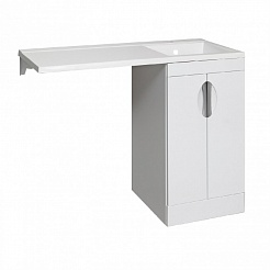 Runo Мебель для ванной Лира 105 L белая – фотография-6