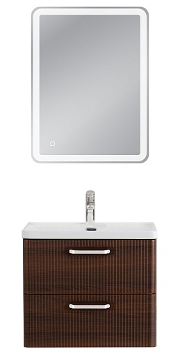 BelBagno Тумба с раковиной Due 60 подвесная Noce ручки Белый – картинка-7