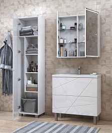 Vigo Тумба с раковиной Geometry 2-700 белая – фотография-9