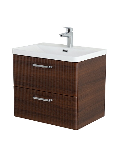 BelBagno Тумба с раковиной Due 50 подвесная Noce ручки Хром полированный – картинка-15