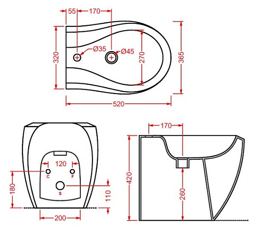 ArtCeram Биде напольное Blend BLB002 – картинка-5