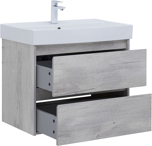 Aquanet Тумба под раковину Nova Lite 75 подвесная дуб белый – картинка-5