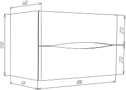 Водолей Тумба под раковину Адель 90 подвесная белый камень – фотография-9