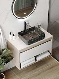 Teymi Раковина накладная Helmi 50 T50261 черный мрамор – фотография-8