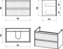 Brevita Мебель для ванной Riva 80 подвесная белая – фотография-14