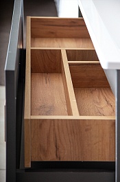 Бриклаер Тумба с раковиной Берлин 100 оникс серый с ручкой дуб золотой – фотография-5