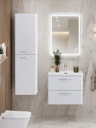 BelBagno Тумба с раковиной Due 50 подвесная Bianco Lucido ручки Хром полированный – картинка-15