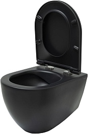 Allen Brau Унитаз подвесной Reality 4.32006.31 чёрный матовый с крышкой 4.32007.31 – фотография-21