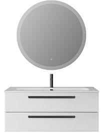 BelBagno Мебель для ванной Eco Cer-N 120 CZR-8073-120 bianco lucido ручки чёрные – фотография-1
