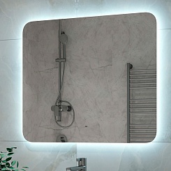 Misty Мебель для ванной Карат 80 подвесная белая/дуб галифакс олово – фотография-12