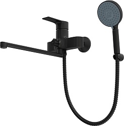 Teymi Смеситель для ванны с душем Lori T10267 универсальный черный матовый – фотография-3