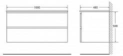 BelBagno Тумба с раковиной LUCE 1000 Stucco Cemento – фотография-3