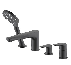 Aquatek Смеситель на борт ванны Бетта AQ1148MB матовый черный – фотография-1