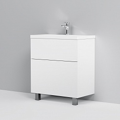 Am.Pm Мебель для ванной Gem 75 глянец белый, напольная, с 2 ящиками – фотография-4