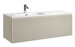 Sancos Тумба с раковиной Snob R 1.0 120 L beige soft раковина Element 121 чаша слева CN7006L – фотография-1