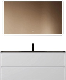 Sancos Тумба с раковиной Libra 120-1 белый глянец раковина Element 121 CN7006MB – фотография-3