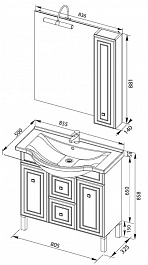 Aquanet Мебель для ванной "Стайл 85" с ящиками (181585) – фотография-5