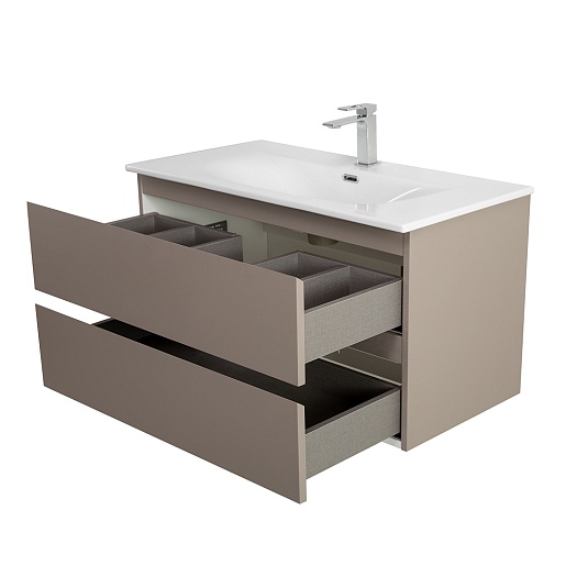 BelBagno Тумба под раковину Kraft 90 подвесная Бежевый матовый – фотография-8