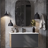 Акватон Мебель для ванной Сохо 100 R подвесная дуб веллингтон/графит софт
