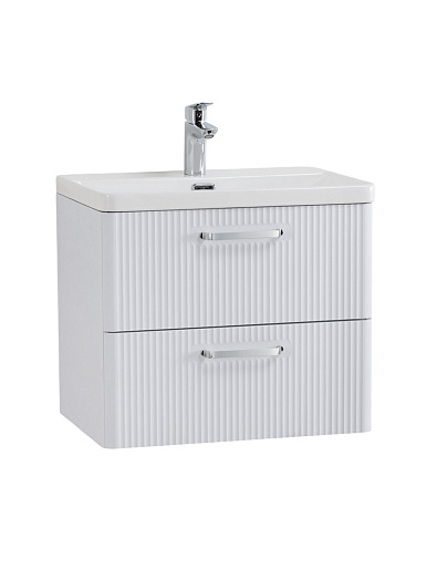 BelBagno Тумба с раковиной Due 60 подвесная Белый металлик ручки Хром полированный – фотография-2