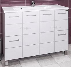 СанТа Тумба с раковиной Омега 120 напольная – фотография-1