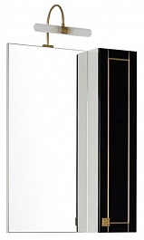 Aquanet Зеркальный шкаф "Честер 60" черный/золото – фотография-1