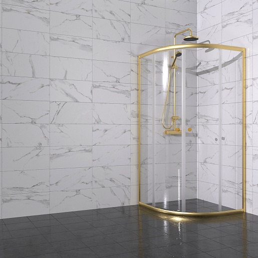 Triton Душевой уголок Альфа-Голд 90x90 стекло прозрачное профиль золото – картинка-3