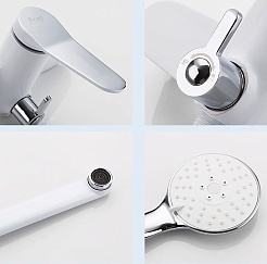 Frap Смеситель для ванны H45 F2245 белый/хром – фотография-4