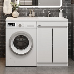 Onika Тумба под раковину Милтон Нова 58 под стиральную машину белая – фотография-4