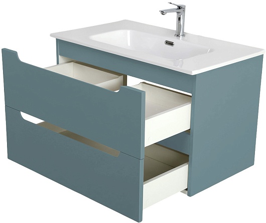 BelBagno Тумба с раковиной Etna 90 подвесная голубая матовая – фотография-8