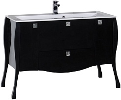 Aquanet Тумба с раковиной "Мадонна 120" черная с кристаллами "Swarovski" (168902) – фотография-1