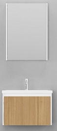 Velvex Мебель для ванной подвесная Klaufs 70 белая/дерево – фотография-1
