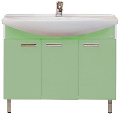 Misty Тумба с раковиной Джулия 105 прямая салатовая – фотография-1