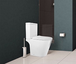 Azario Унитаз-компакт Flin AZ-1363C безободковый с бачком с сиденьем микролифт белый – фотография-2